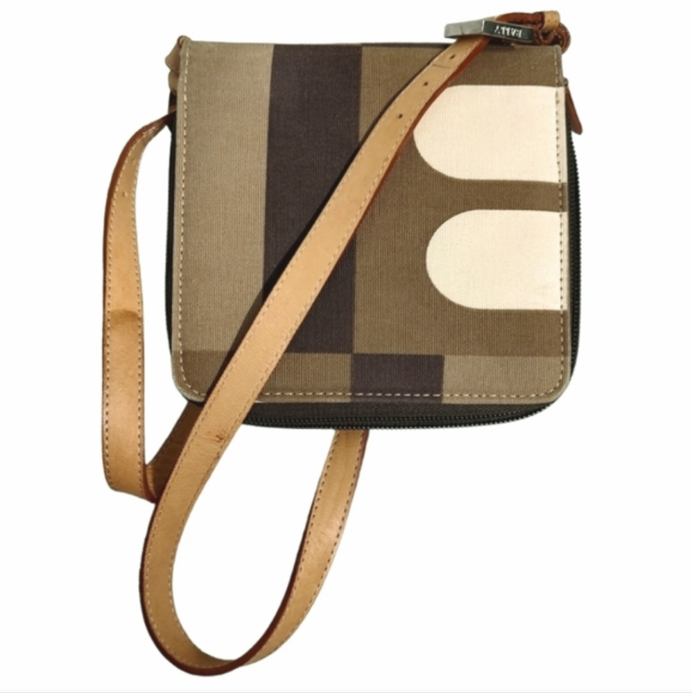 BALLY Beppina 11519 Canvas Logo Monogram Zip Around Wallet Crossbody Handbag - Picture 8 of 16